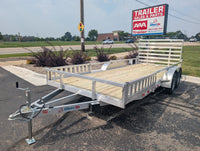 Silver Ox  7x18 Tandem Axle Heavy Duty Aluminum Utility Trailer with ATV Side Ramps - 5,500 lb, 7x18 - full product view | AA