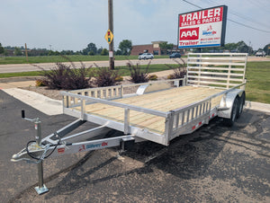 Silver Ox  7x18 Tandem Axle Heavy Duty Aluminum Utility Trailer with ATV Side Ramps - 5,500 lb, 7x18 - full product view | AA