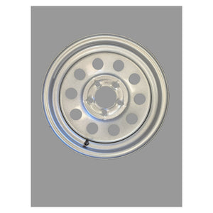 Taskmaster 15x5 Silver Steel Trailer Wheel 5x4.5 Bolt - 2,160 lbs - full product view | AAA Trailer
