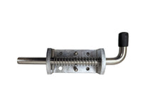 Spring Latch w/Aluminum Base and 7-5/16" Pin - 7/16" Diameter Wallace Forge Tipper - close-up view | AAA Trailer