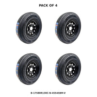 ST175/80R13 Trailer Tire & Black Mod Wheel – Set of 4 – Load Range C | — Pack of 4 | AAA Trailer