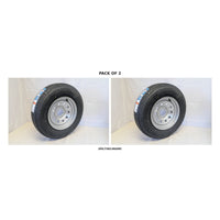 ST205/75R14 Trailer Tire & Silver Mod Wheel – Set of 2 – Load Range C  — Pack of 2 | AAA Trailer