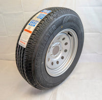 ST 205/75/14 Taskmaster Rambler – Load Range C | 14" Silver Modular Wheel (5 Lug) - alternate angle | AAA Trailer