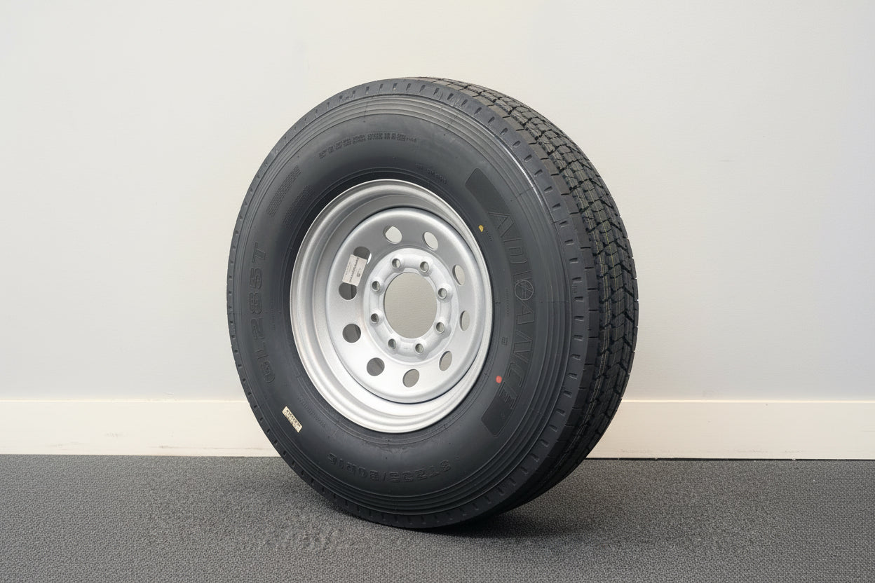 ST235/80R16 Trailer Tire and Wheel – 14 Ply (Load Range G) | 8 Lug 8 on 6.5 Revolver Steel Rim