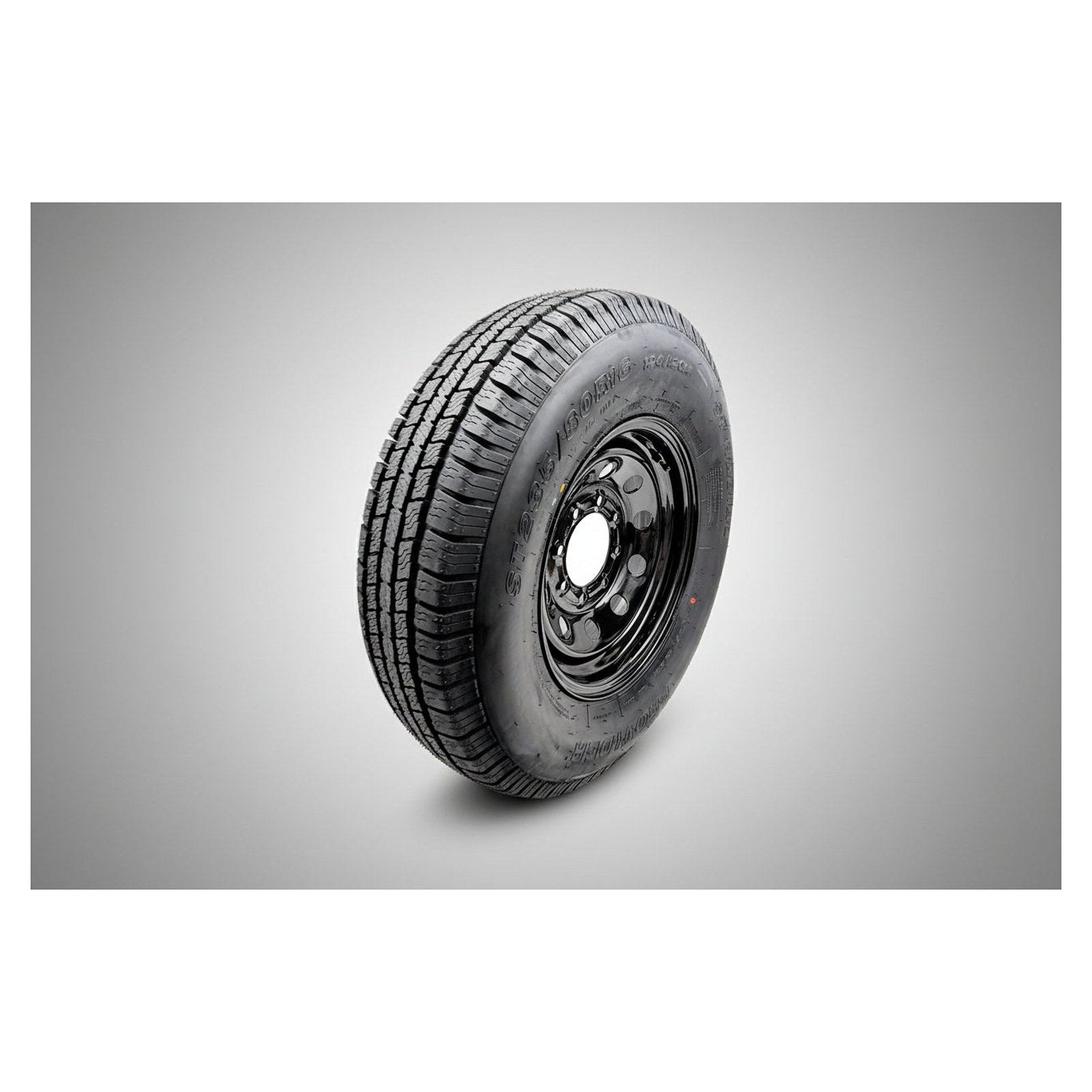 ST235/80R16 Trailer Tire and Wheel — Taskmaster Provider Load Range E (10 Ply) — 16" 8-Lug Steel Wheel (Silver or Black)
