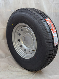 ST235/80R16 Trailer Tire and Wheel – Taskmaster Provider Load Range E (10 Ply) | 16" 8-Lug Silver Steel Wheel - alternate ang