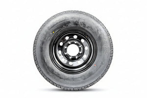 ST235/80R16 Trailer Tire and Wheel – Taskmaster Provider Load Range E (10 Ply) 16" 8-Lug Black Steel Wheel - full product view 