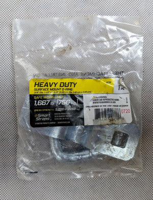 Steel Heavy-Duty Surface Mount D-Ring for Trailer Decks Floors - full product view | AAA Trailer