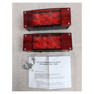 Submersible Rectangle LED Tail Light Set - full product view | AAA Trailer