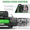 Winch 9500lb Winch 12V Waterproof Electric Winch Synthetic Rope Winch with Wireless Remote and Corded Control for Truck SUV J