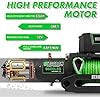 Winch 9500lb Winch 12V Waterproof Electric Winch Synthetic Rope Winch with Wireless Remote and Corded Control for Truck SUV J