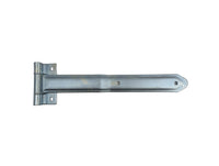 T-16 Heavy Duty Trailer Door Hinge – 16" Offset Bent Strap Hinge, Bright Zinc, 270° Swing - full product view | AAA Trailer