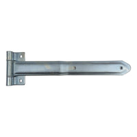 T-16 Heavy Duty Trailer Door Hinge – 16" Offset Bent Strap Hinge, Bright Zinc, 270° Swing - full product view | AAA Trailer