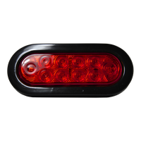 UBLights T66 Red LED Oval Stop Turn Tail Lamp with Grommet & Pigtail - full product view | AAA Trailer