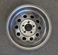 Taskmaster 15x5 Silver Steel Trailer Wheel 5x4.5 Bolt - 2,160 lbs - detail view | AAA Trailer