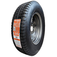 ST205/75R15 silver steel trailer wheel and radial tire - alternate view | AAA Trailer