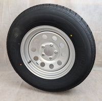 Taskmaster Contender 205/75R15 Tire on Vesper 5-Lug Gray Steel Wheel - 1820 lbs, 50 PSI, 5x4.5 - full product view | AAA Trai