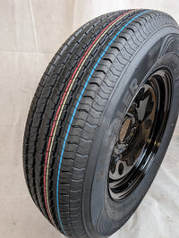 Taskmaster Rambler 205/75R15 ST Radial Trailer Tire with 15" Vesper Black Steel Wheel - detail view