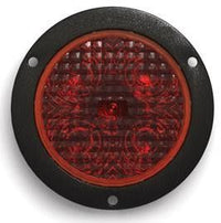 Tecniq 4" Round LED Stop Tail Light with Red Lens - full product view | AAA Trailer