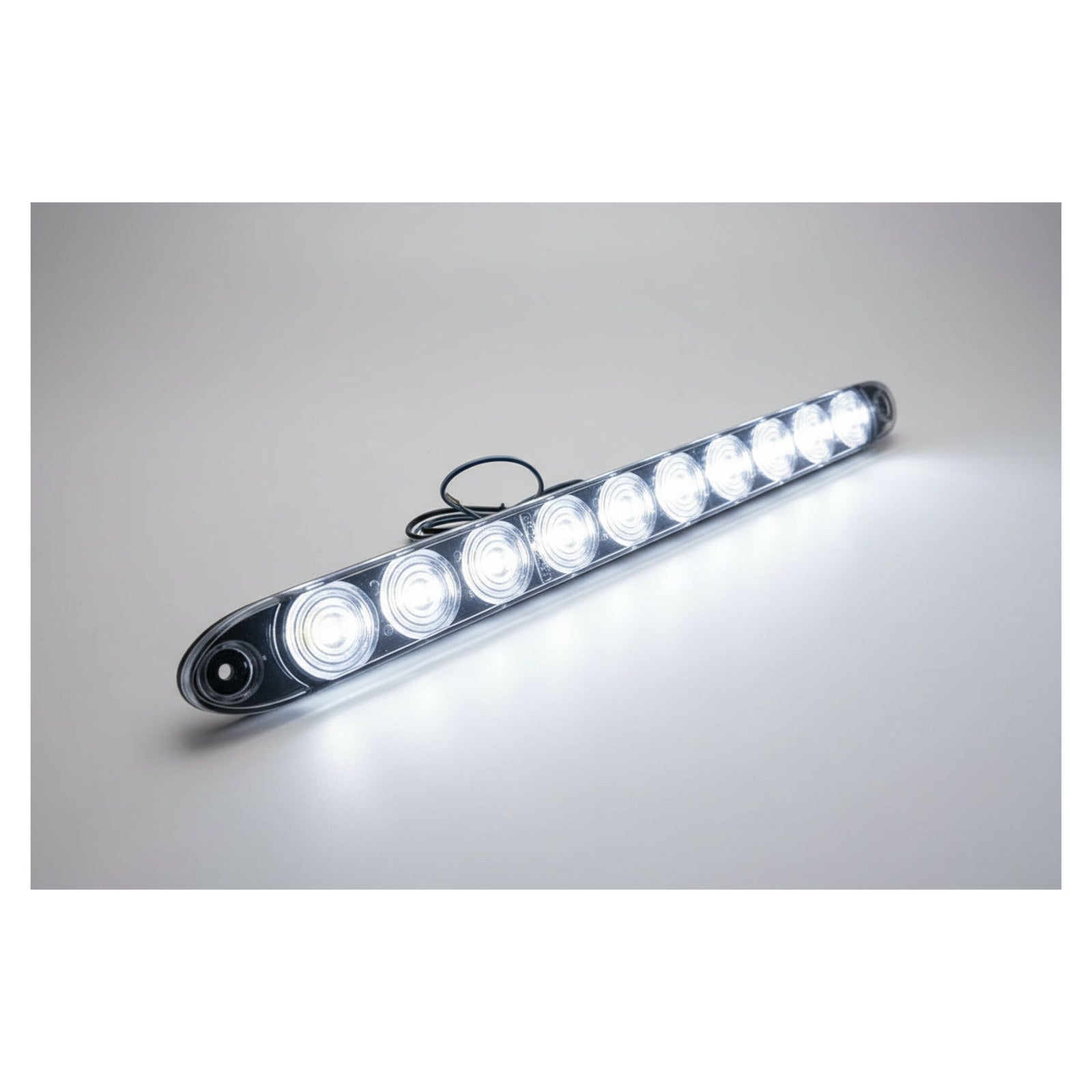 TecNiq T10-LC00-1 White LED Auxiliary Lamp — 15-1/2" Slim | 380 Lumens | IP68 | Surface Mount | 12V