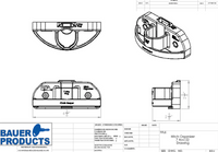 Trailer Towing 4 Flat or 7 Way Plug Holder Chain Cable Wire Harness Keeper - Bauer Products - close-up view | AAA Trailer