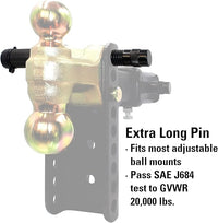 TowWorks 79832 Keyed Alike 5/8" Trailer Hitch Lock with Extra Long 4-1/2" Span Pair - close-up view | AAA Trailer