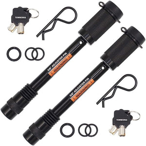 TowWorks 79832 Keyed Alike 5/8" Trailer Hitch Lock with Extra Long 4-1/2" Span Pair - full product view | AAA Trailer