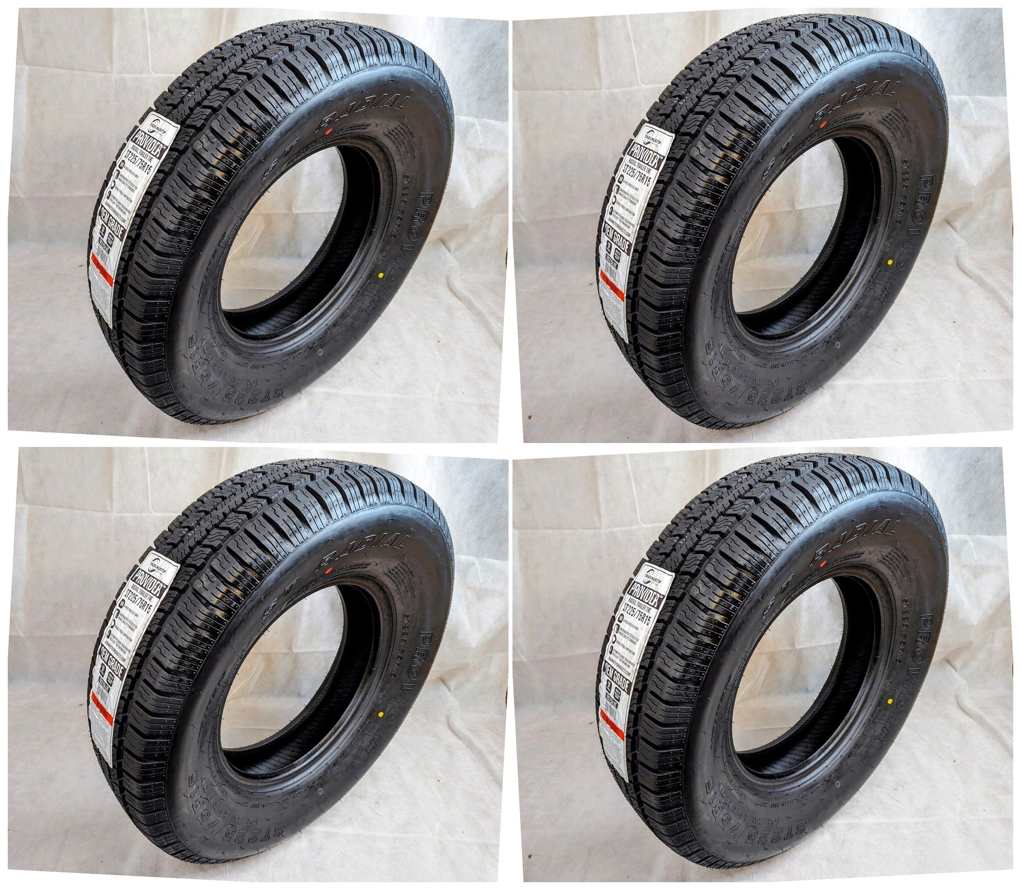 Provider 225/75R15 Trailer Tire – Set of 4 – Load Range E ST Radial