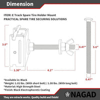E Track Spare Tire Holder Mount, Upgraded Double Fittings Wheel Carrier for Enclosed Trailers, Garages, Truck, Warehouse and 