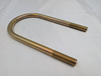 Trailer U-bolt 4 inch round bend 5/8"-11 thread angled view showing heat-treated steel construction and rolled threads