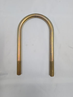 Trailer axle U-bolt 4" x 8-1/8" round bend with 5/8"-11 thread for 9,000 lb axles - front view