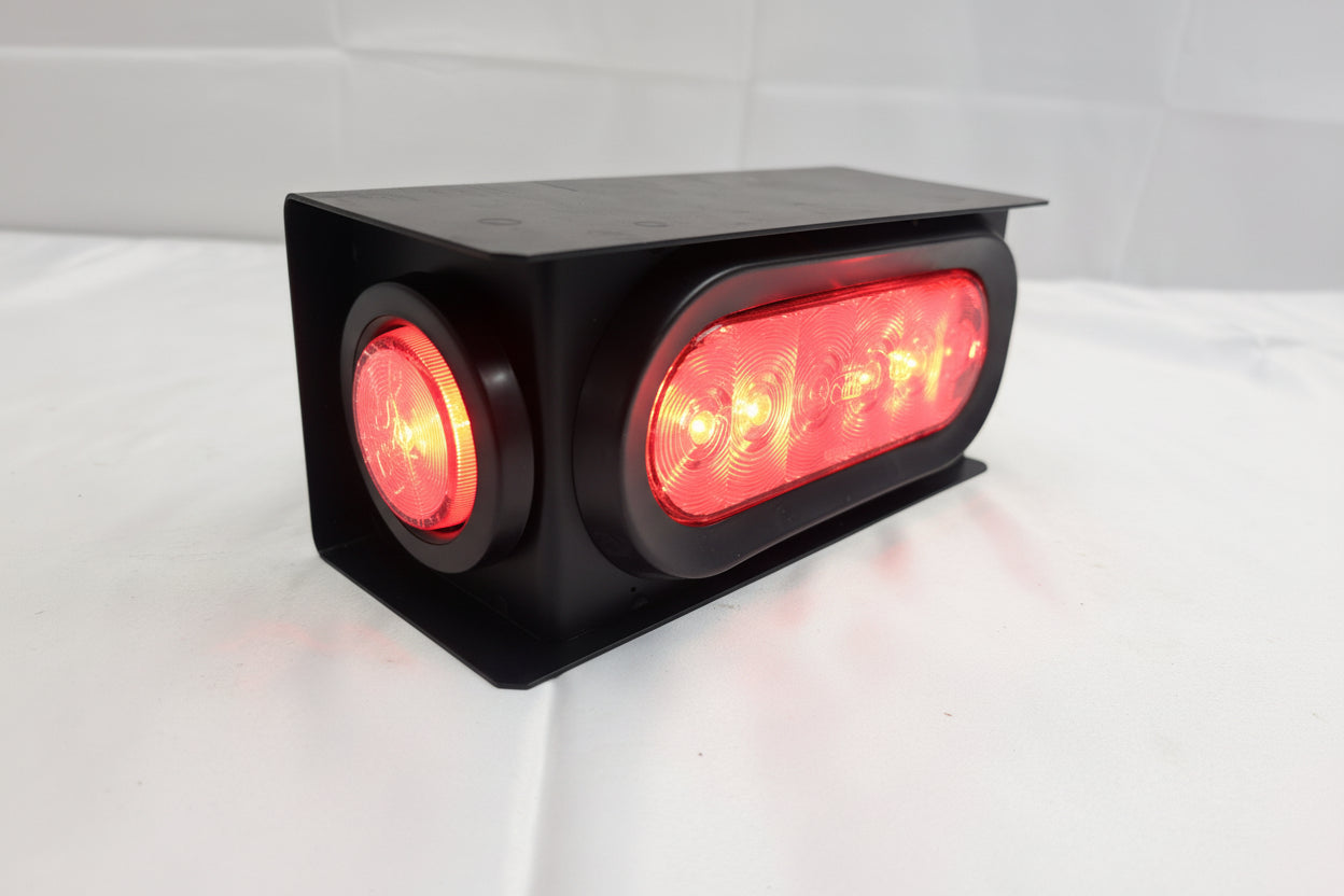 Trailer Light Box Kit w/ LED Lights – 6.5" Oval + 2.5" Marker | Steel Housing