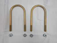 Trailer axle U-bolt kit - two 4" x 8-1/8" round U-bolts with four 5/8"-11 locknuts for 9,000 lb trailer axles