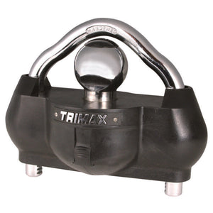 Trimax UMAX100 premium universal trailer coupler lock — official product photo