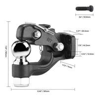 TRP Pintle Hitch 2-5/16" Mount Hitch Ball for 2.5" to 3" Lunette Ring 20000 lbs / 30000 lbs - 20000 lbs - full product view |