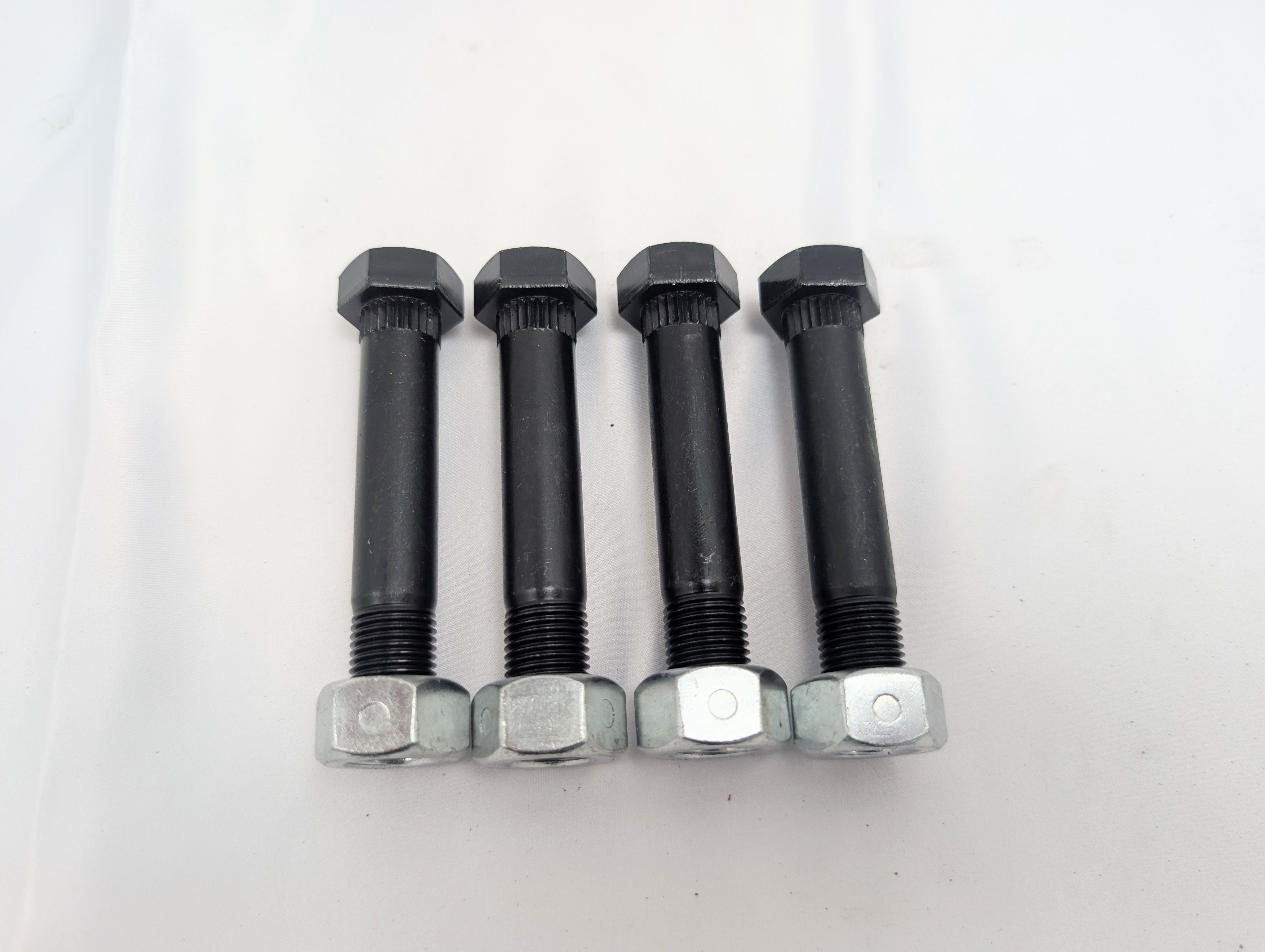 TruRyde® 1181 – Splined 9/16”-18 × 3” Shackle Bolt w/ Flanged Lock Nut | Axle Set (4)