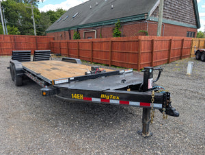 Used 2024 Big Tex 14EH 83" x 22' Equipment Trailer - 14K GVWR, Dovetail, Mega Ramps