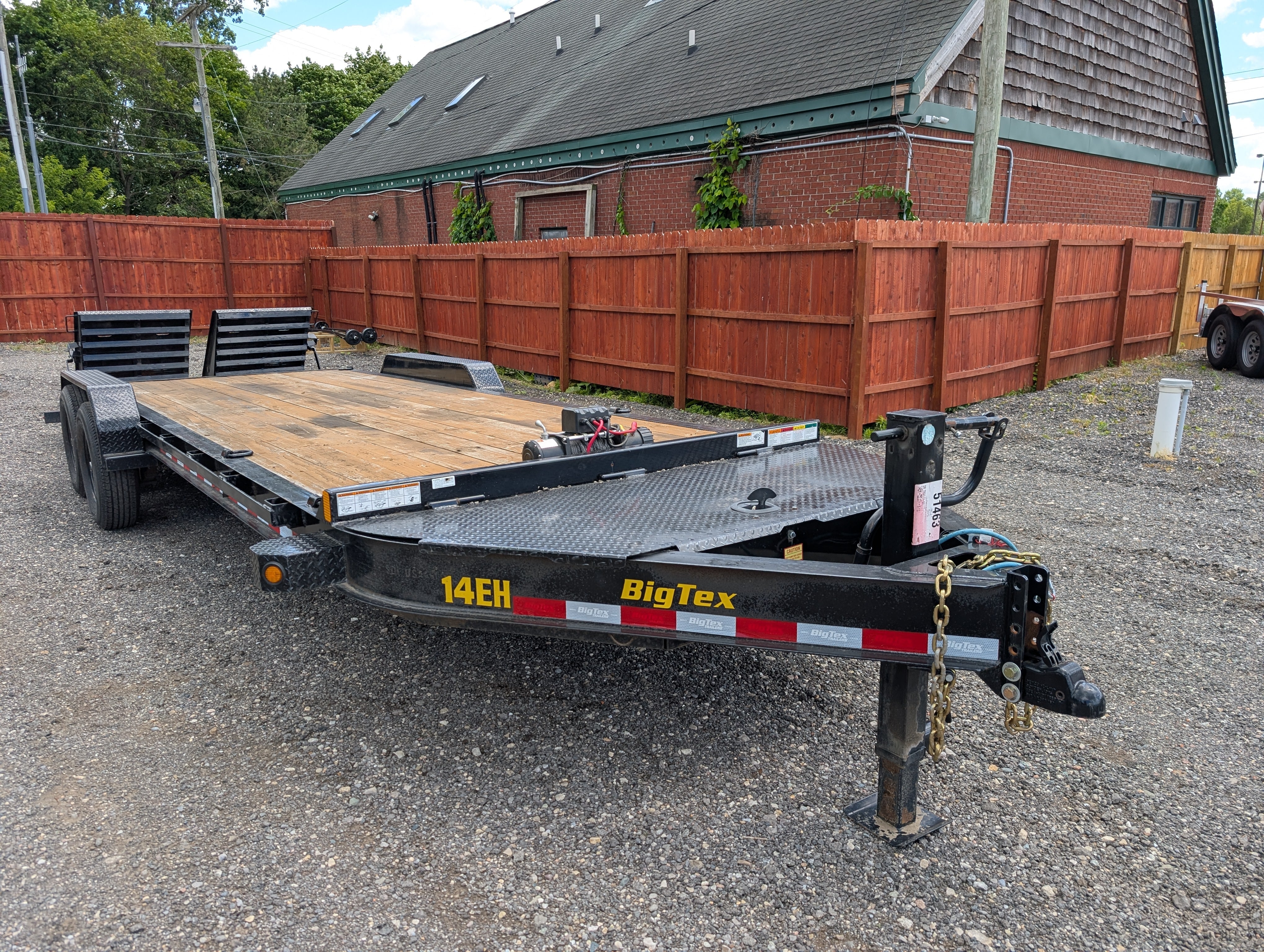 Used 2024 Big Tex 14EH 83" x 22' Equipment Trailer - 14K GVWR, Dovetail, Mega Ramps