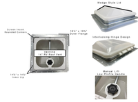 Ventline E-Z Lift Ventadome Trailer Roof Vent - Manual Lift - 14-1/4" x 14-1/4" - White - alternate angle | AAA Trailer