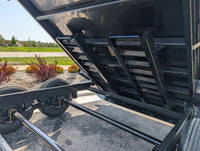 Watchdog Wrangler dump trailer — barn-door / spreader-gate rear combo