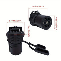 7-Way Round to 4 & 5 Pin Flat Trailer Adapter with Dust Covers - alternate angle | AAA Trailer
