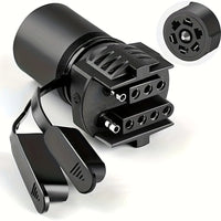 7-Way Round to 4 & 5 Pin Flat Trailer Adapter with Dust Covers - full product view | AAA Trailer
