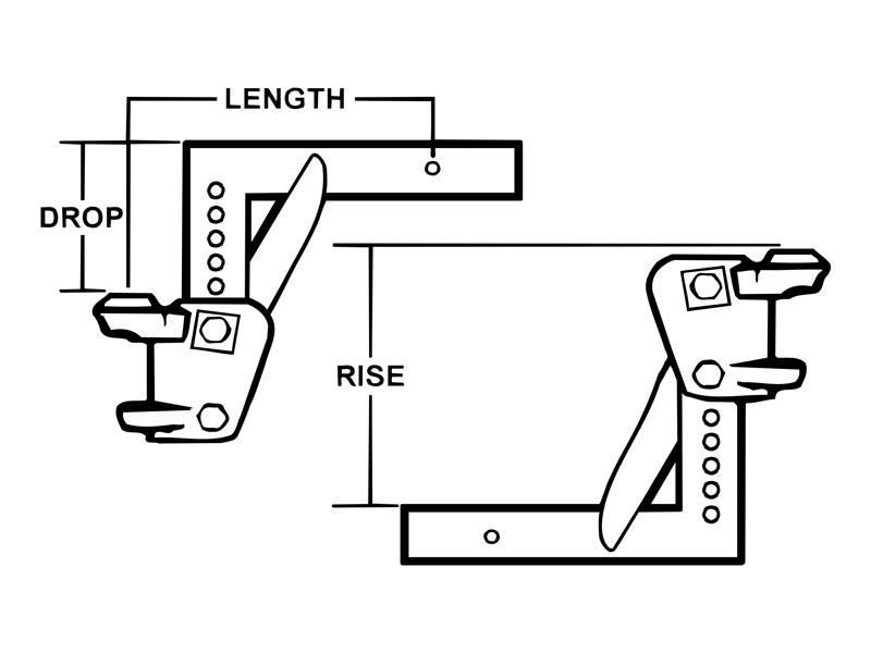 Reese 63911 Replacement Weight Distribution Hitch Shank, 2-1/2-Inch Receiver, 10-Inch Drop
