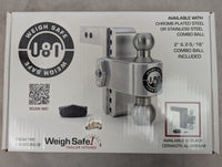 Weigh Safe 180 Turnover Adjustable Trailer Hitch with Dual Ball 2" Shank - close-up view | AAA Trailer