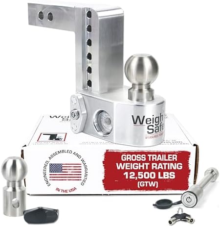 Weigh Safe Adjustable Aluminum Trailer Hitch with Built-in Weight Scale
