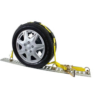 Wheel Straps with E-Track Fittings  Auto Hauler Ratchet Strap for Towing a Car, ATV, UTV or Van (PAIR)
