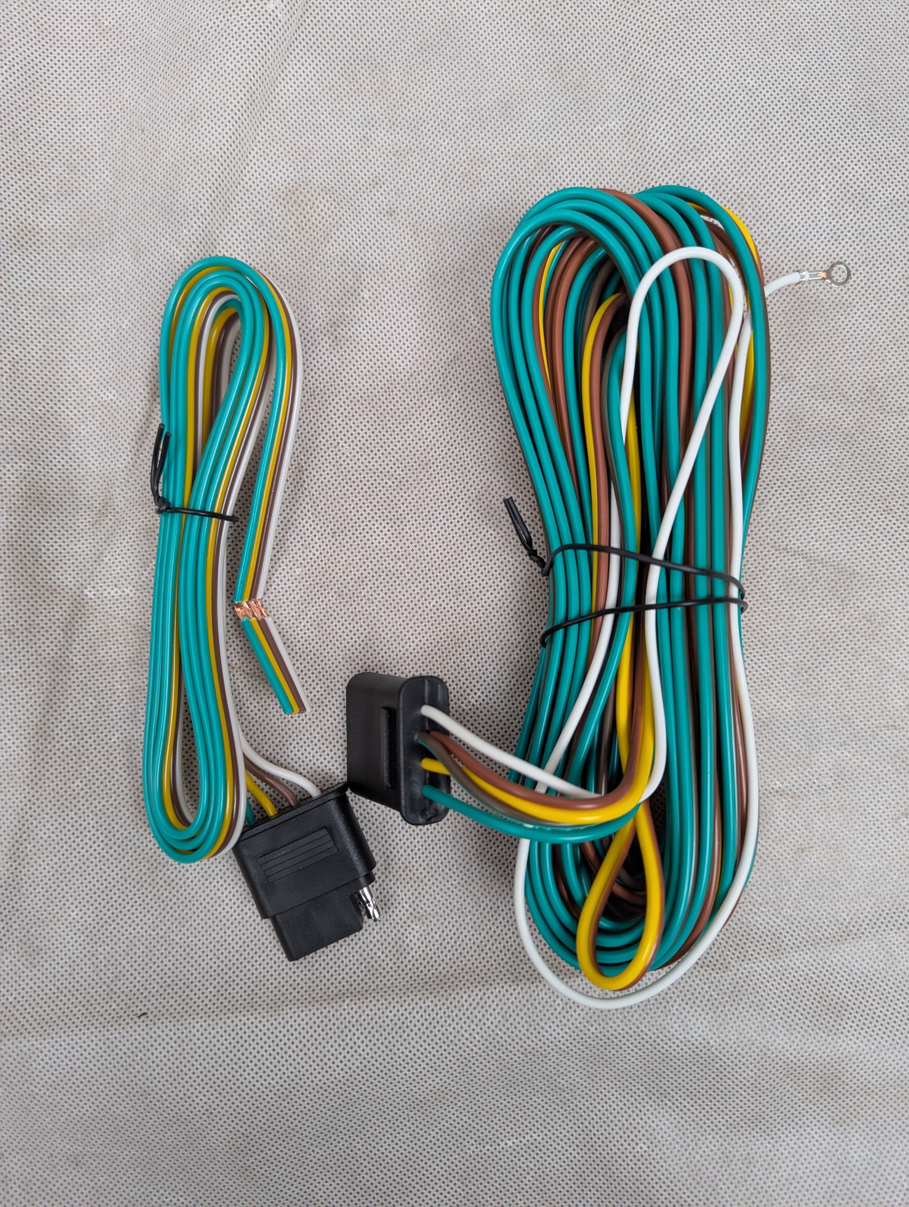Trailer Wiring Harness Kit, 25ft Trailer Wire with 4 Flat Extension Connector, 4 Pin Flat Wishbond Wiring Light Kit