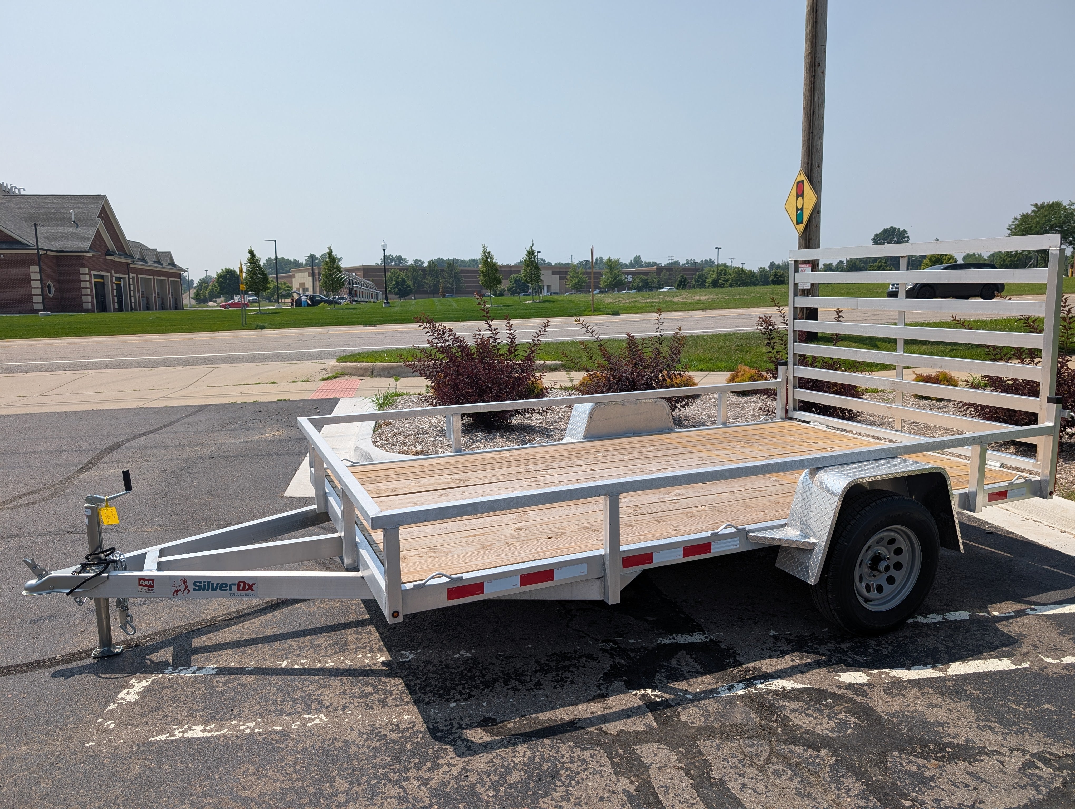 7x12 Aluminum Utility Trailer for Sale in Howell, MI – Silver Ox Single Axle w/ Ramp Gate - 3,500 lb, 7x12 - full product vie