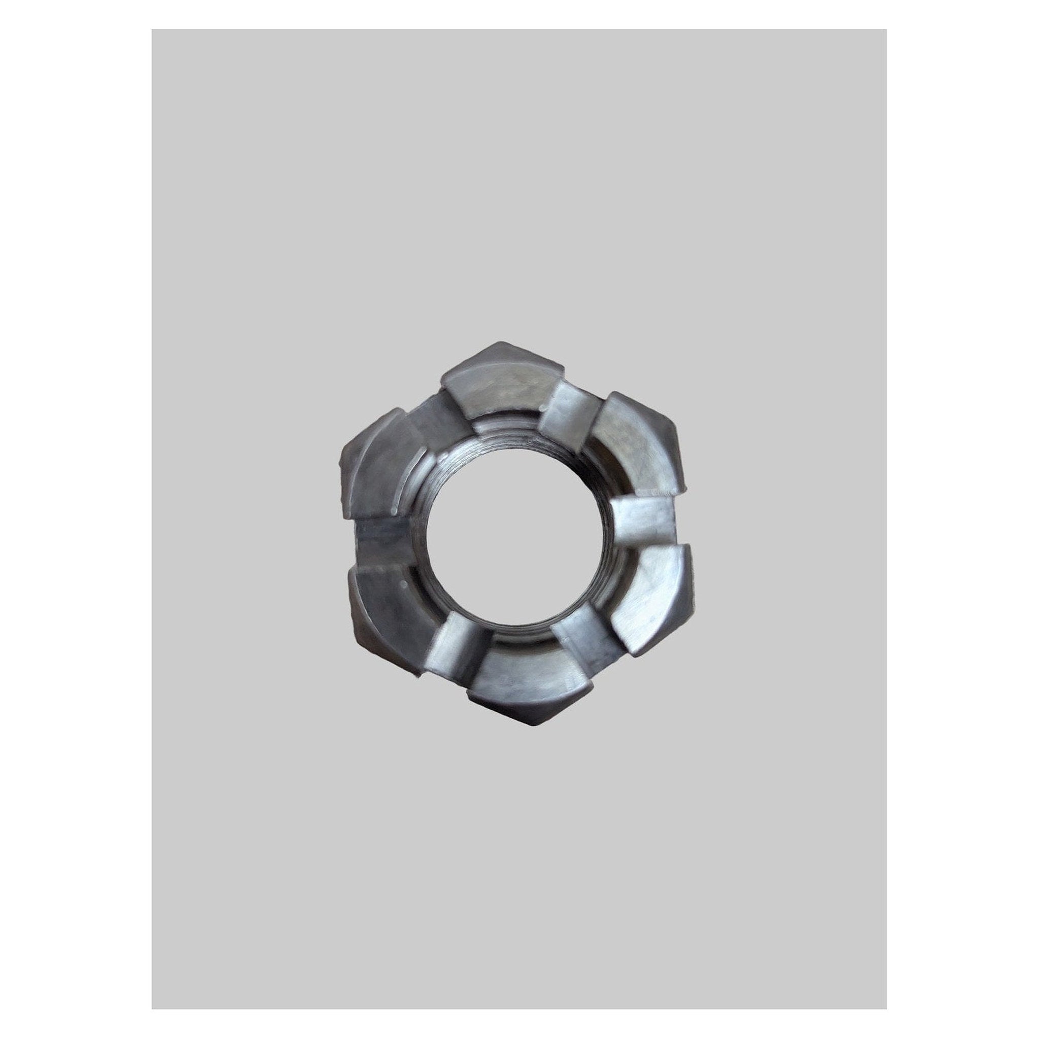 Heavy-Duty 7/8"-9 Slotted Nut for Trailer Center Bolt - full product view | AAA Trailer