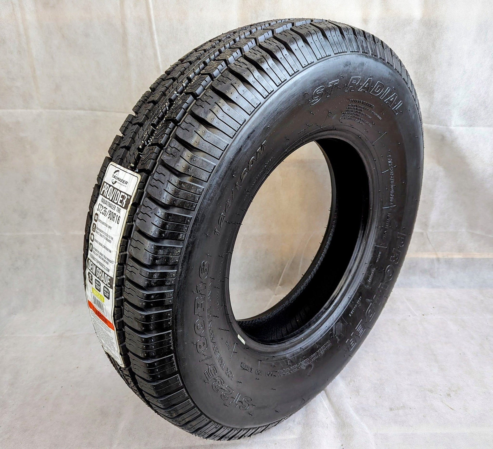 ST 235/80R16 Provider Load Range E Trailer Tire - full product view | AAA Trailer
